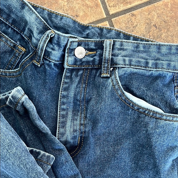 Shein High Rise Wide Leg Blue Distressed Women's Jeans Size 4 - Picture 4 of 6